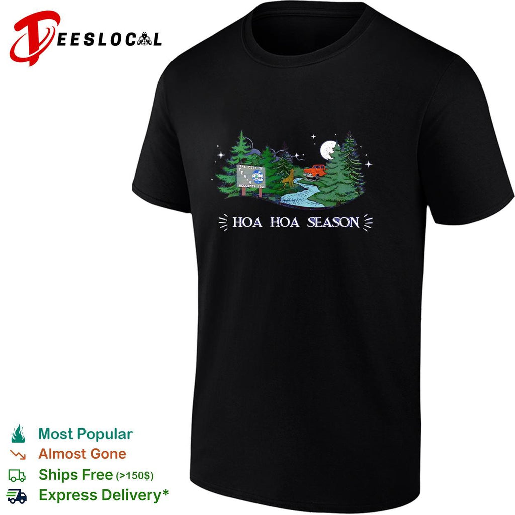 HOA season forest truck moon deer stream night scenic shirt