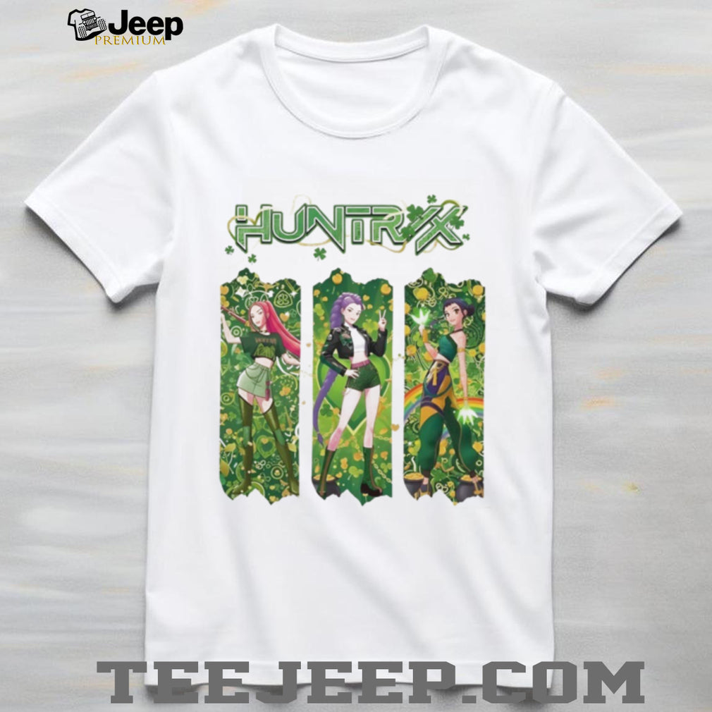 HUNTRX Anime Girls St. Patrick’s Day Green Clover Aesthetic T Shirt