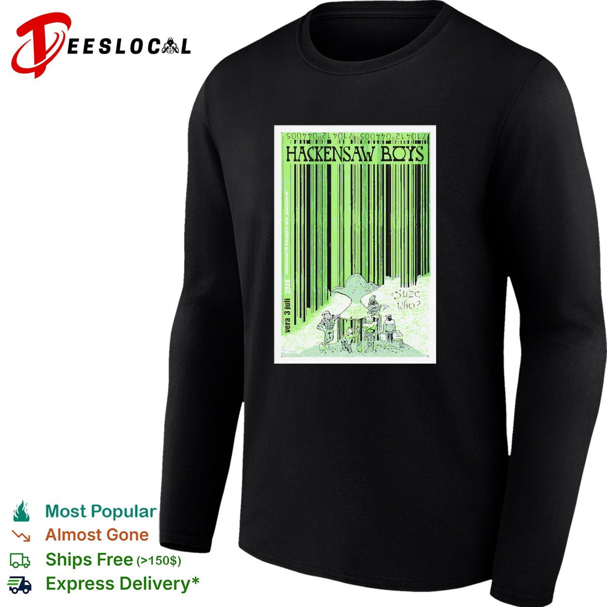 Hackensaw Boys concert suze who vera 3 juli poster shirt