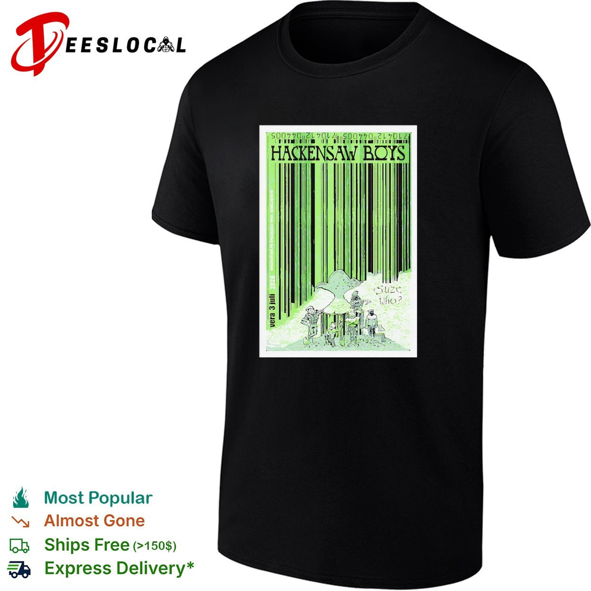 Hackensaw Boys concert suze who vera 3 juli poster shirt