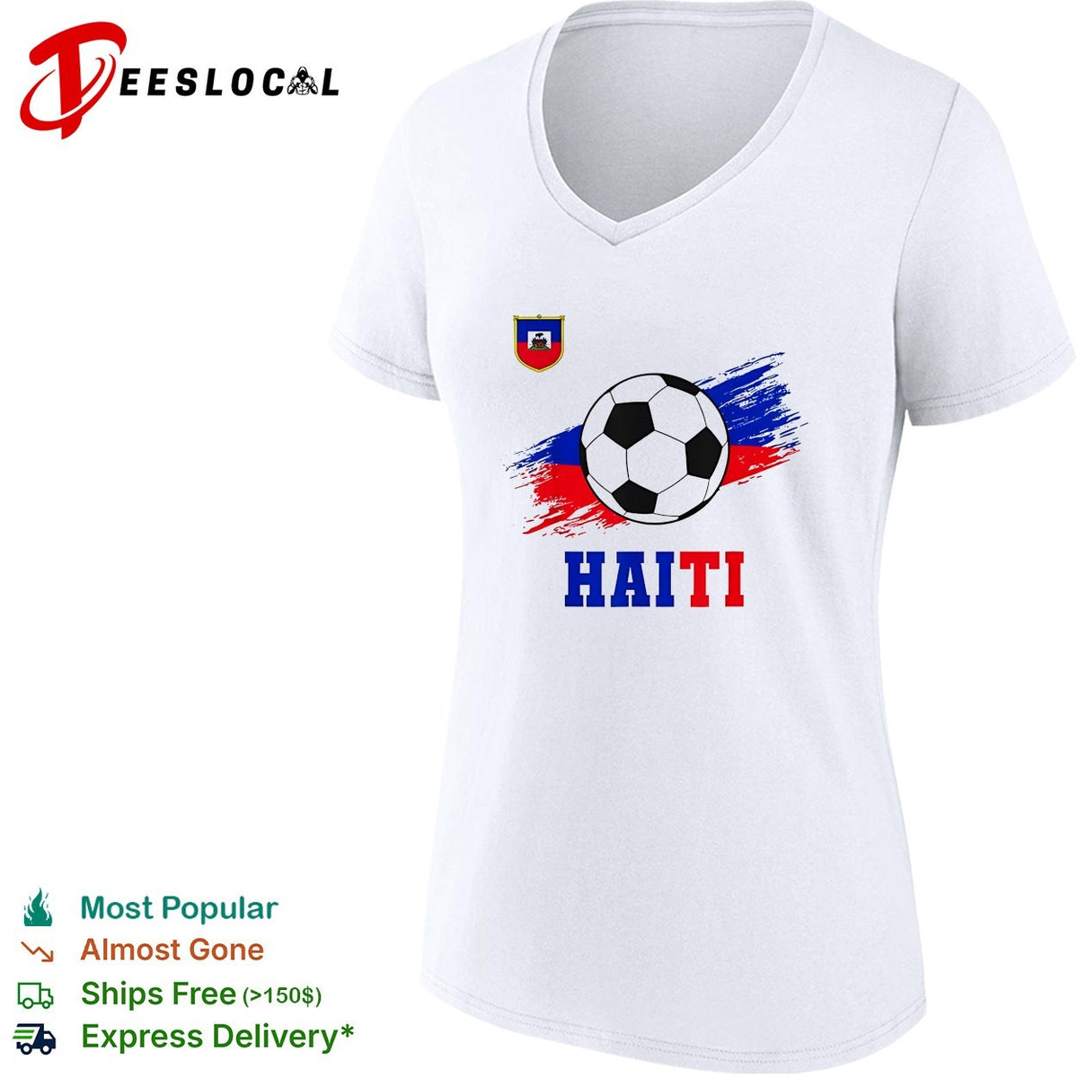 Haiti national soccer team crest flag brushstroke fan art shirt