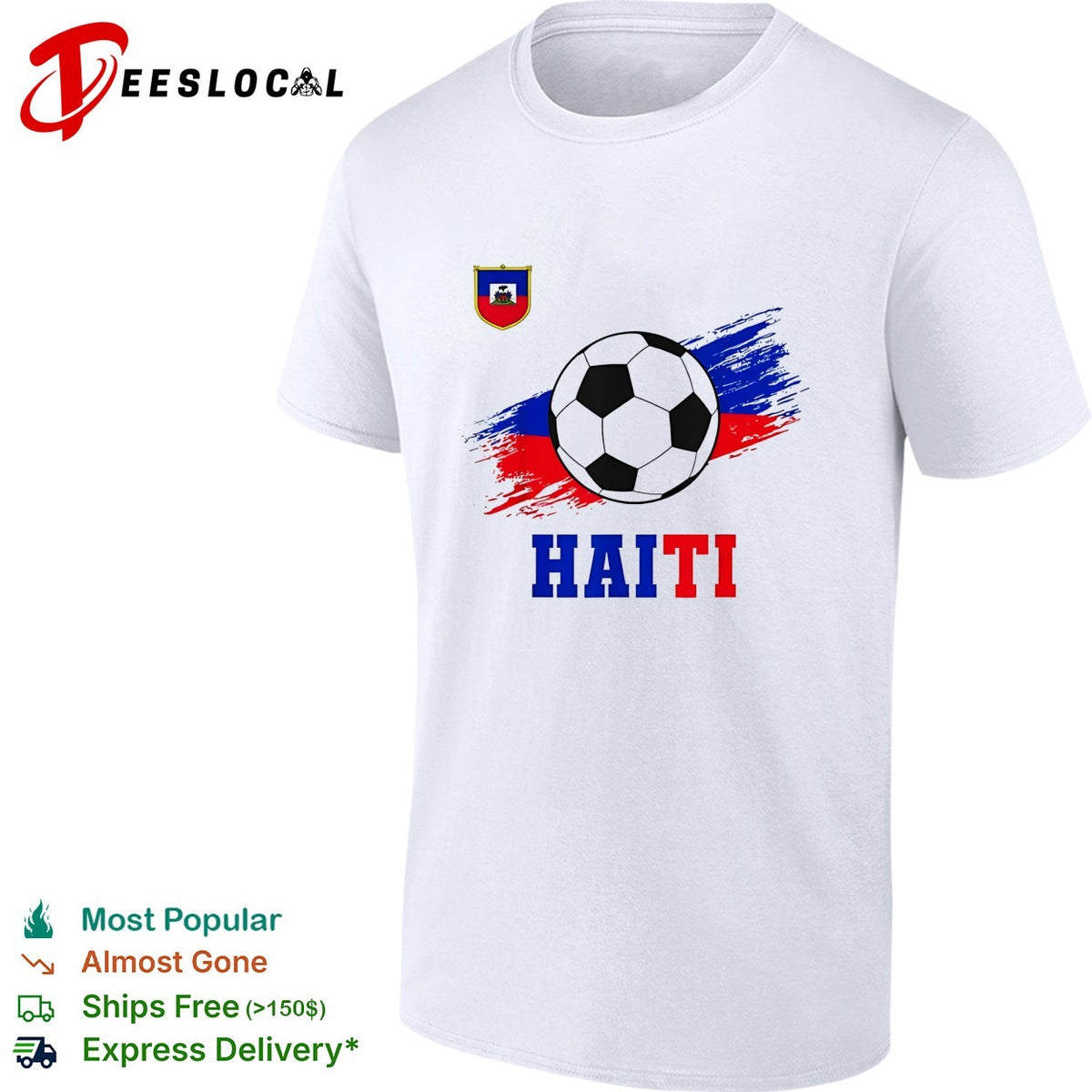 Haiti national soccer team crest flag brushstroke fan art shirt