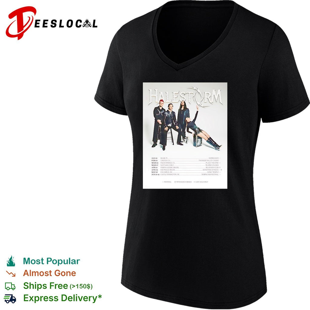 Halestorm tour dates 2025 Lzzy Hale Arejay Hale Joe Hottinger Josh Smith shirt