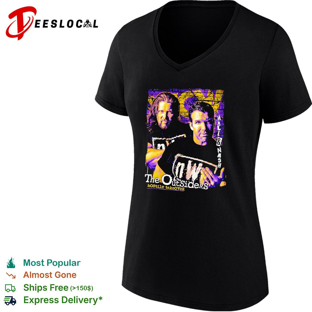 Hall Nash The Outsiders nWo hostile takeover wrestlers portrait shirt