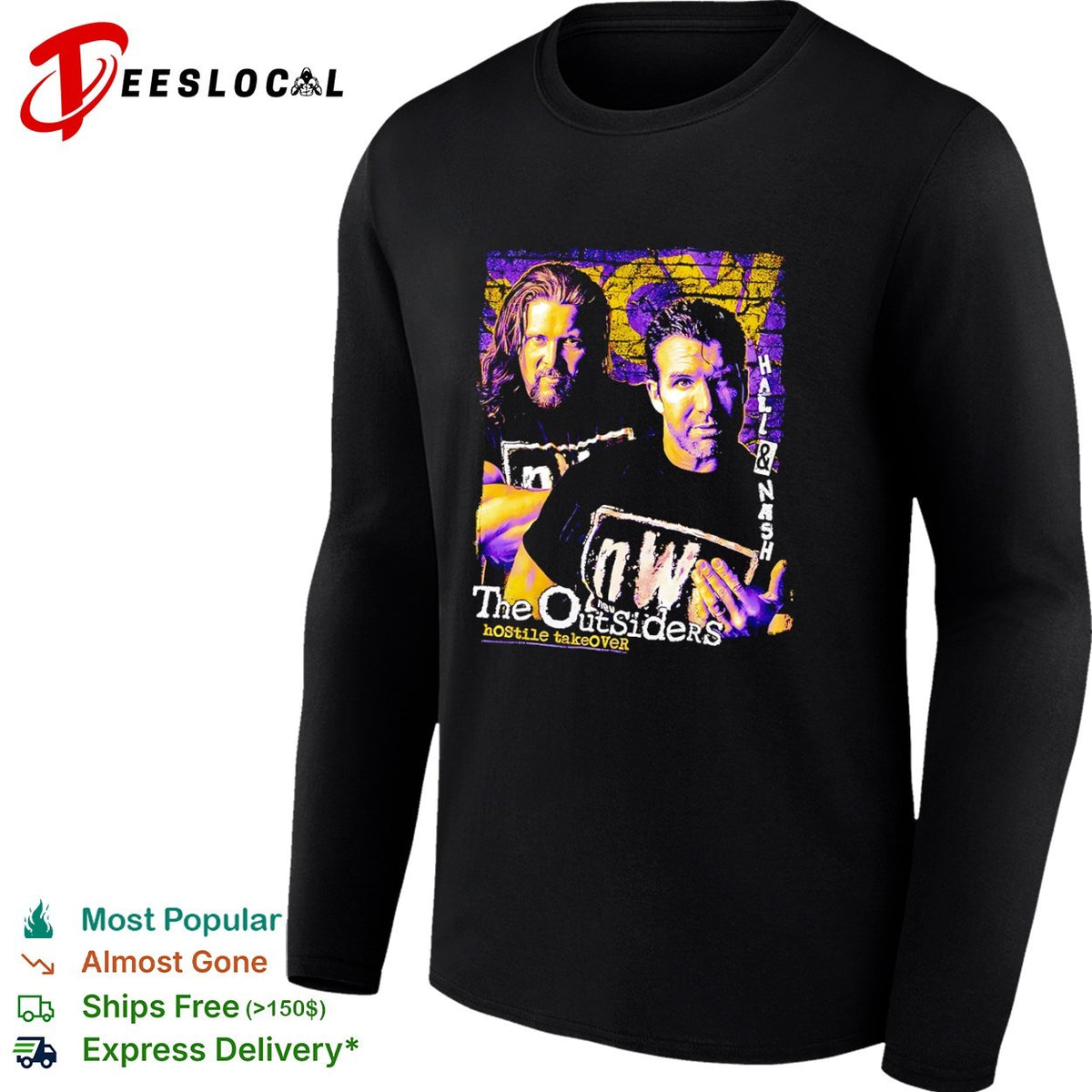 Hall Nash The Outsiders nWo hostile takeover wrestlers portrait shirt
