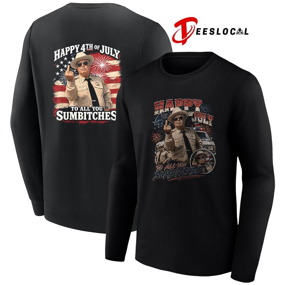 Happy 4th of July to all you sumbitches middle finger graphic shirt