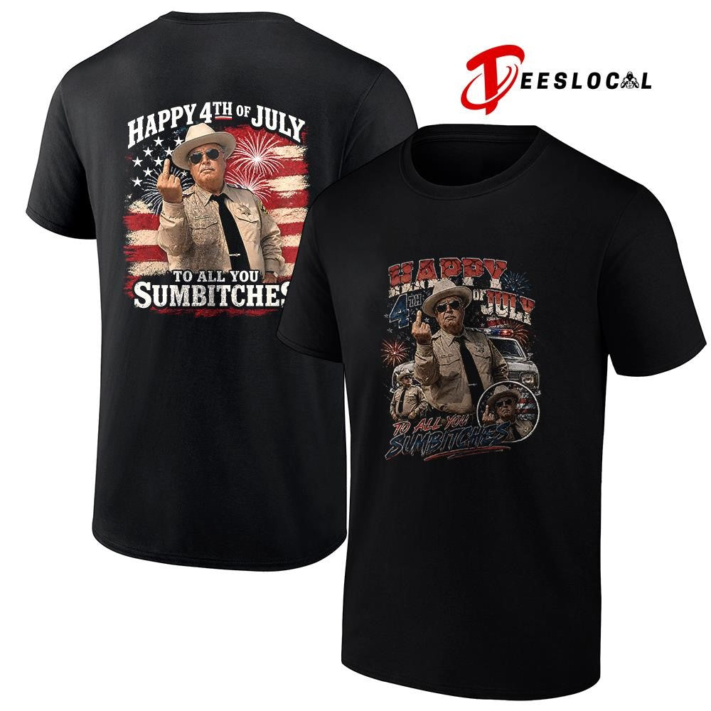 Happy 4th of July to all you sumbitches middle finger graphic shirt
