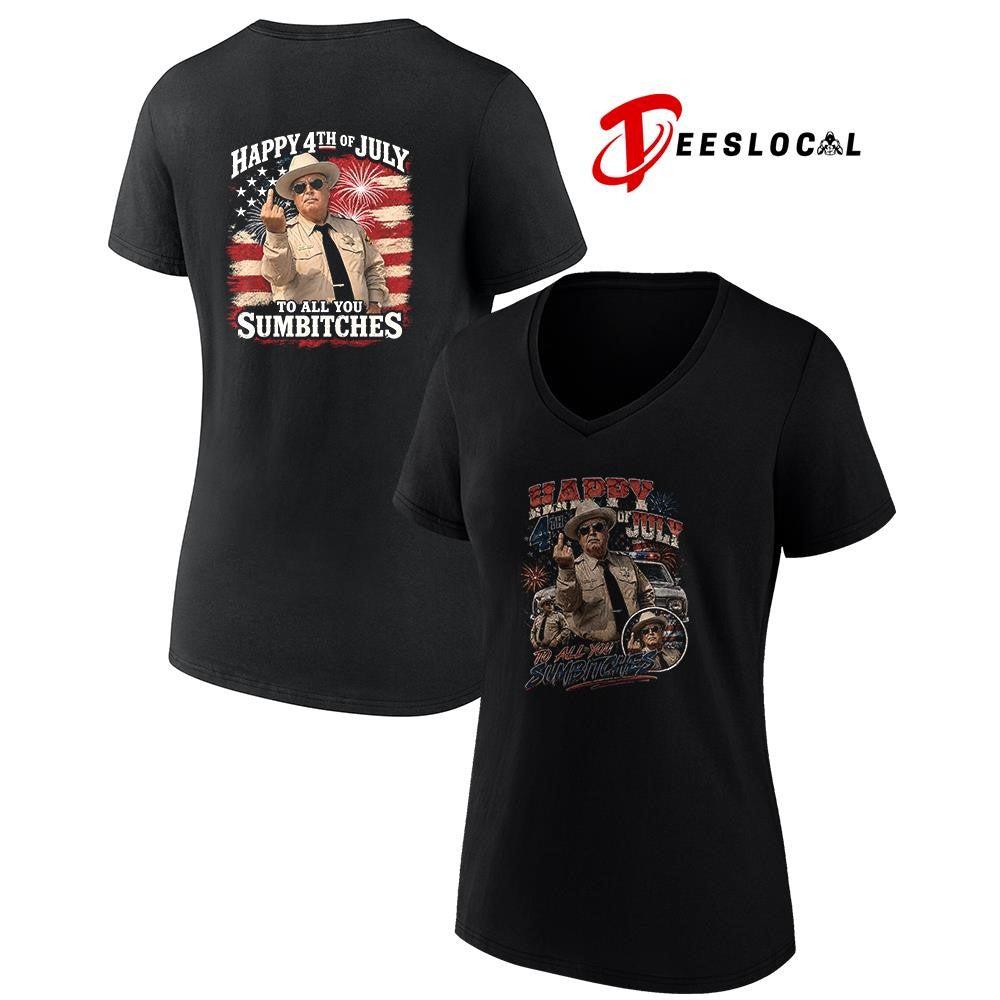 Happy 4th of July to all you sumbitches middle finger graphic shirt