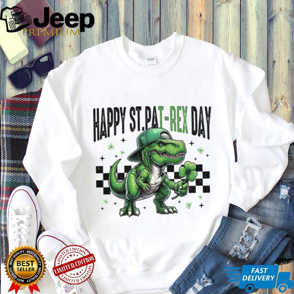 Happy St. Pat Rex Day Funny T Rex Dinosaur Shamrock T Shirt