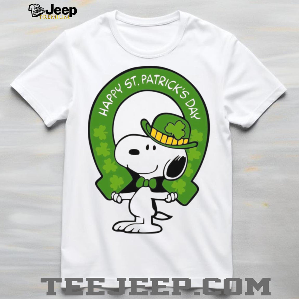 Happy St. Patrick’s Day Lucky Dog with Green T Shirt and Horseshoe