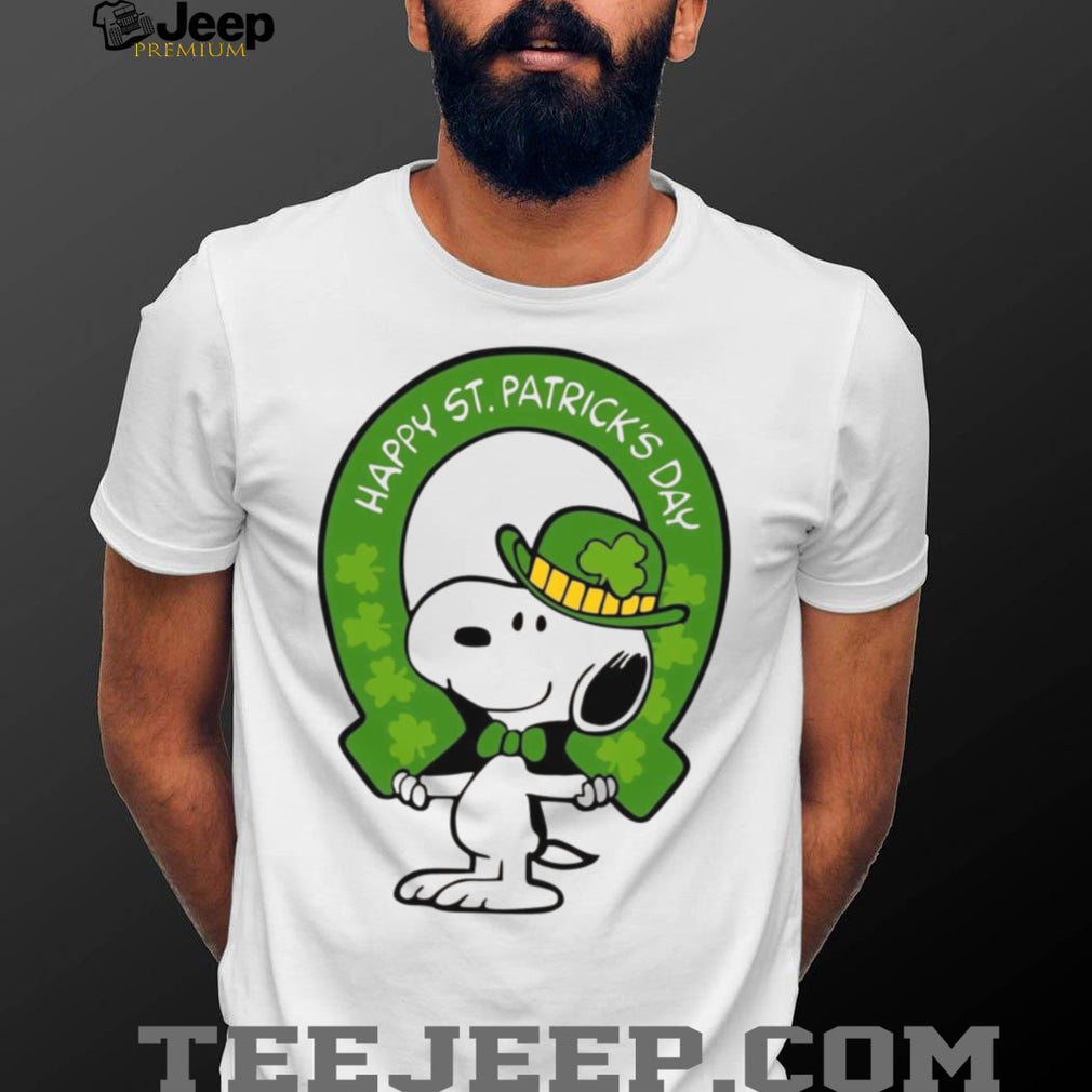 Happy St. Patrick’s Day Lucky Dog with Green T Shirt and Horseshoe