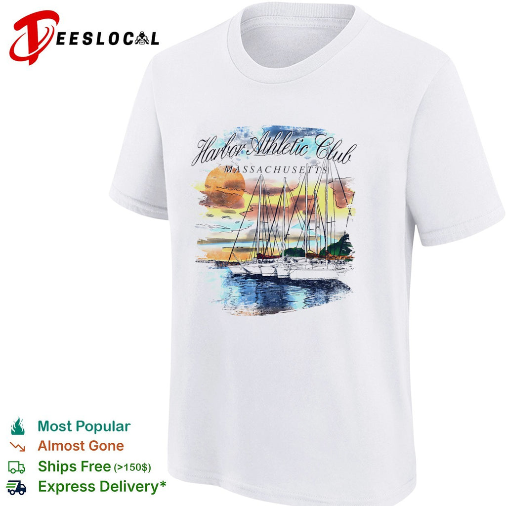 Harbor Athletic Club Massachusetts nautical sailboat sunset summer shirt
