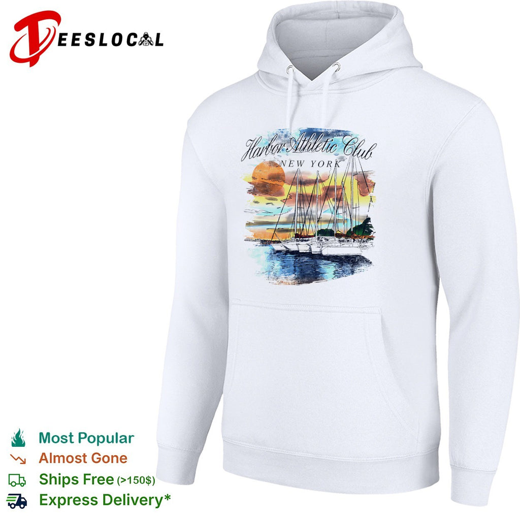 Harbor Athletic Club New York sailboats at sunset nautical coastal travel shirt