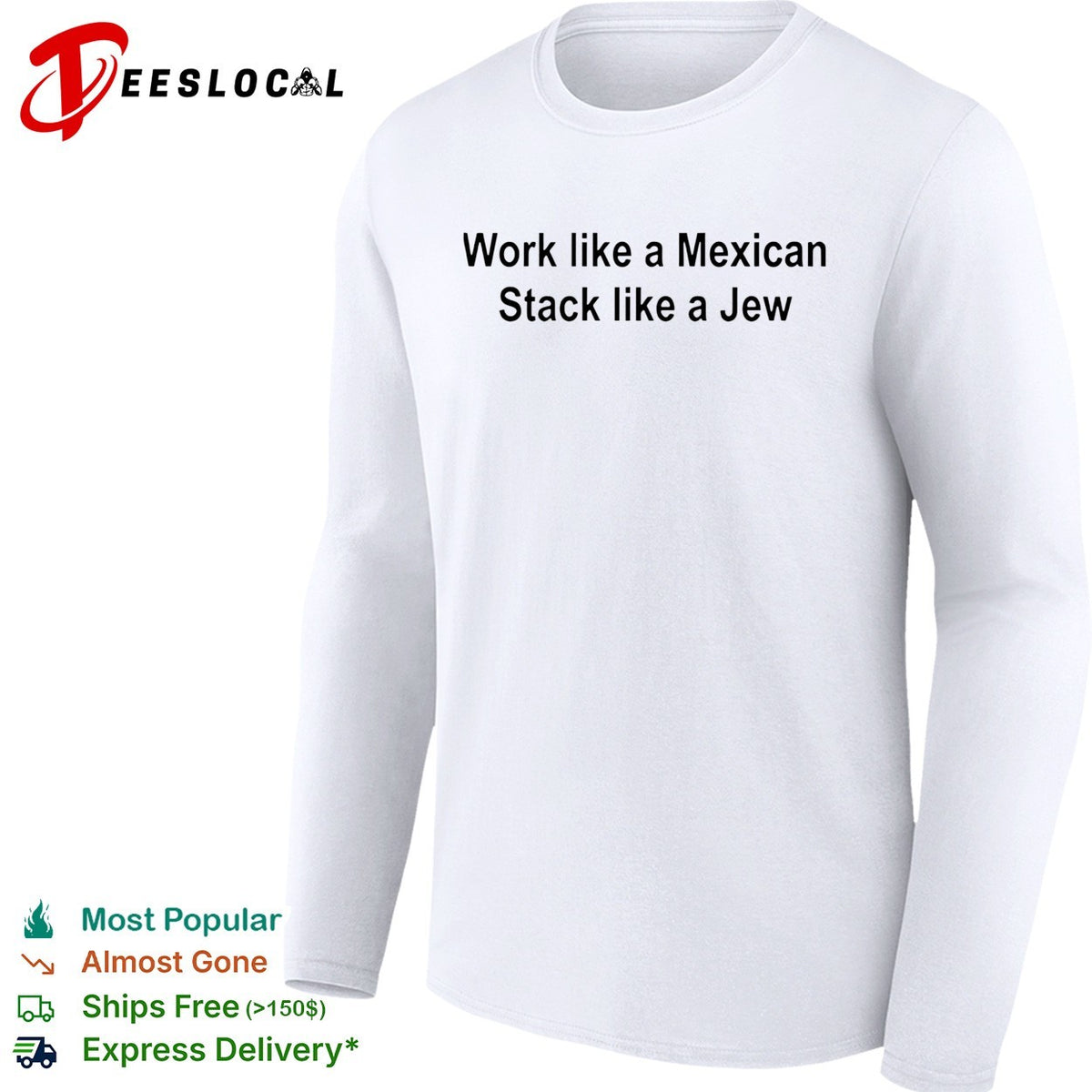 Hard work hustle bold two line humor text shirt