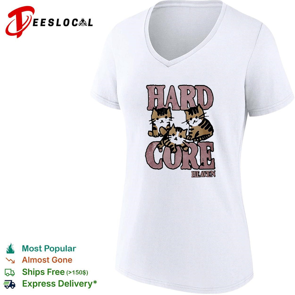 Hardcore heaven three kittens glitter cute graphic shirt