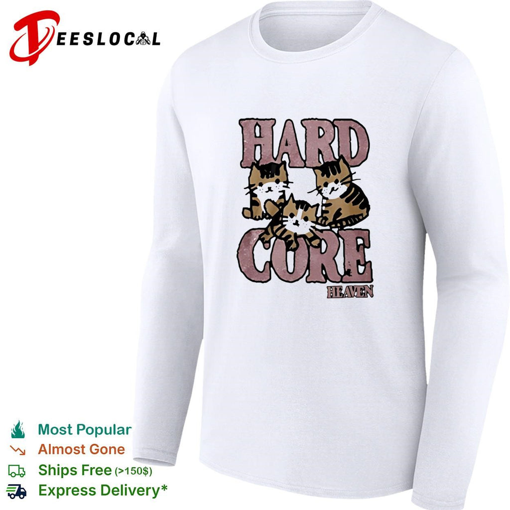 Hardcore heaven three kittens glitter cute graphic shirt