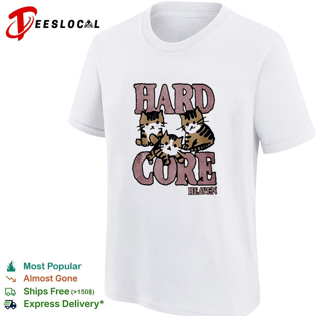 Hardcore heaven three kittens glitter cute graphic shirt