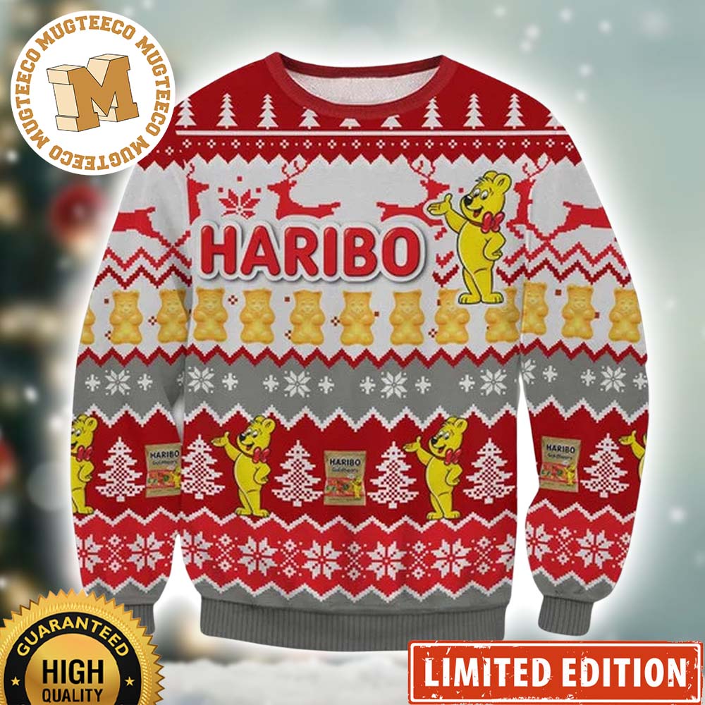 Haribo Gummi Beer Xmas Holiday Gift Ugly Christmas Sweater