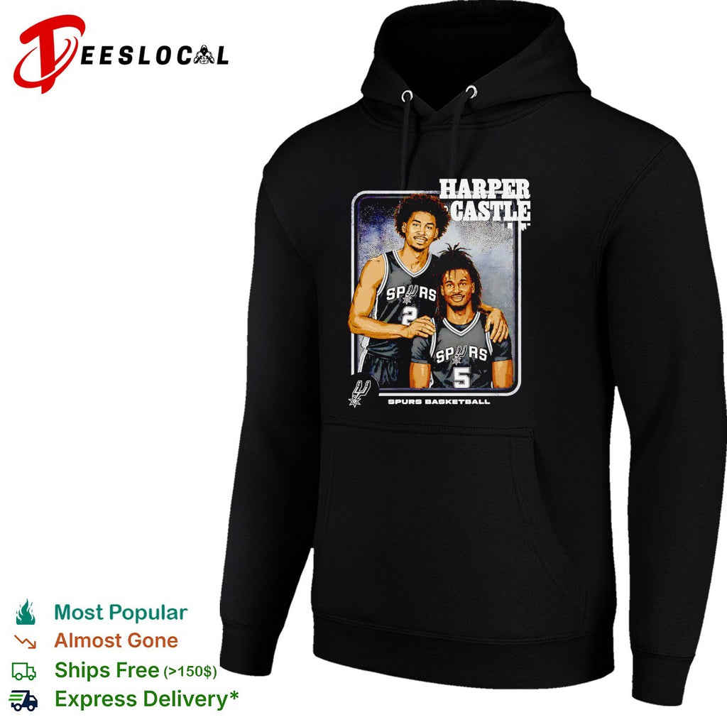 Harper Castle San Antonio Spurs basketball duo step brother portrait shirt