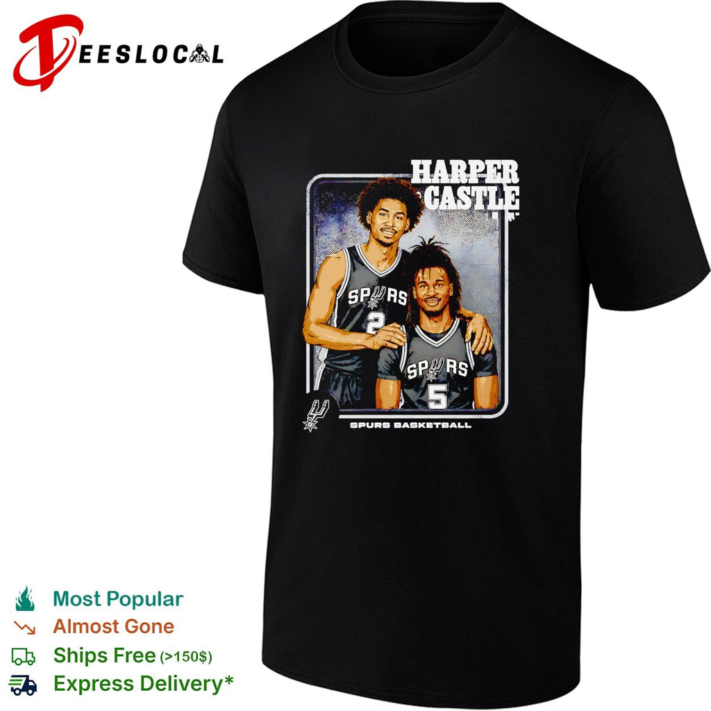 Harper Castle San Antonio Spurs basketball duo step brother portrait shirt