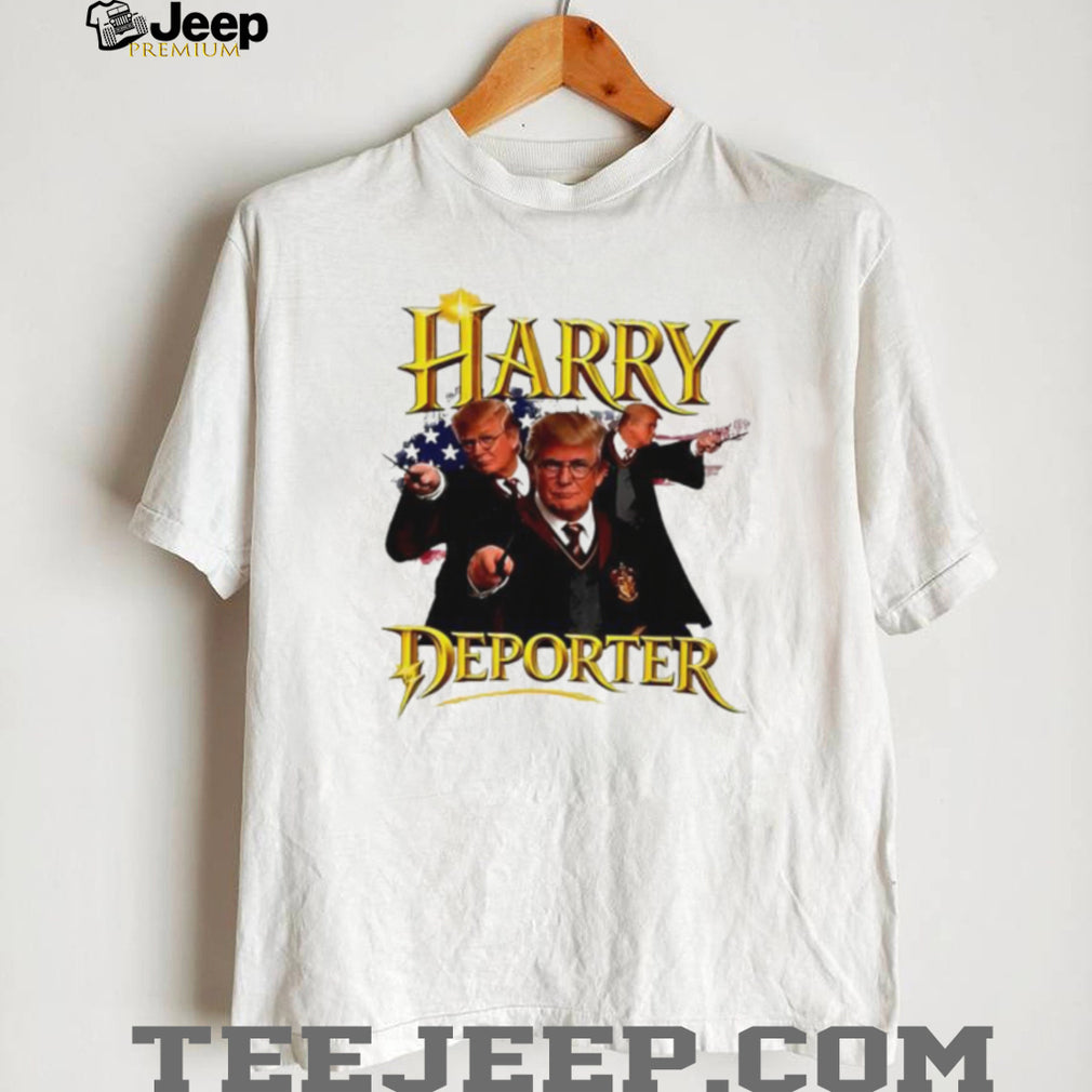 Harry Deporter Donald Trump Wizard Parody White T shirt