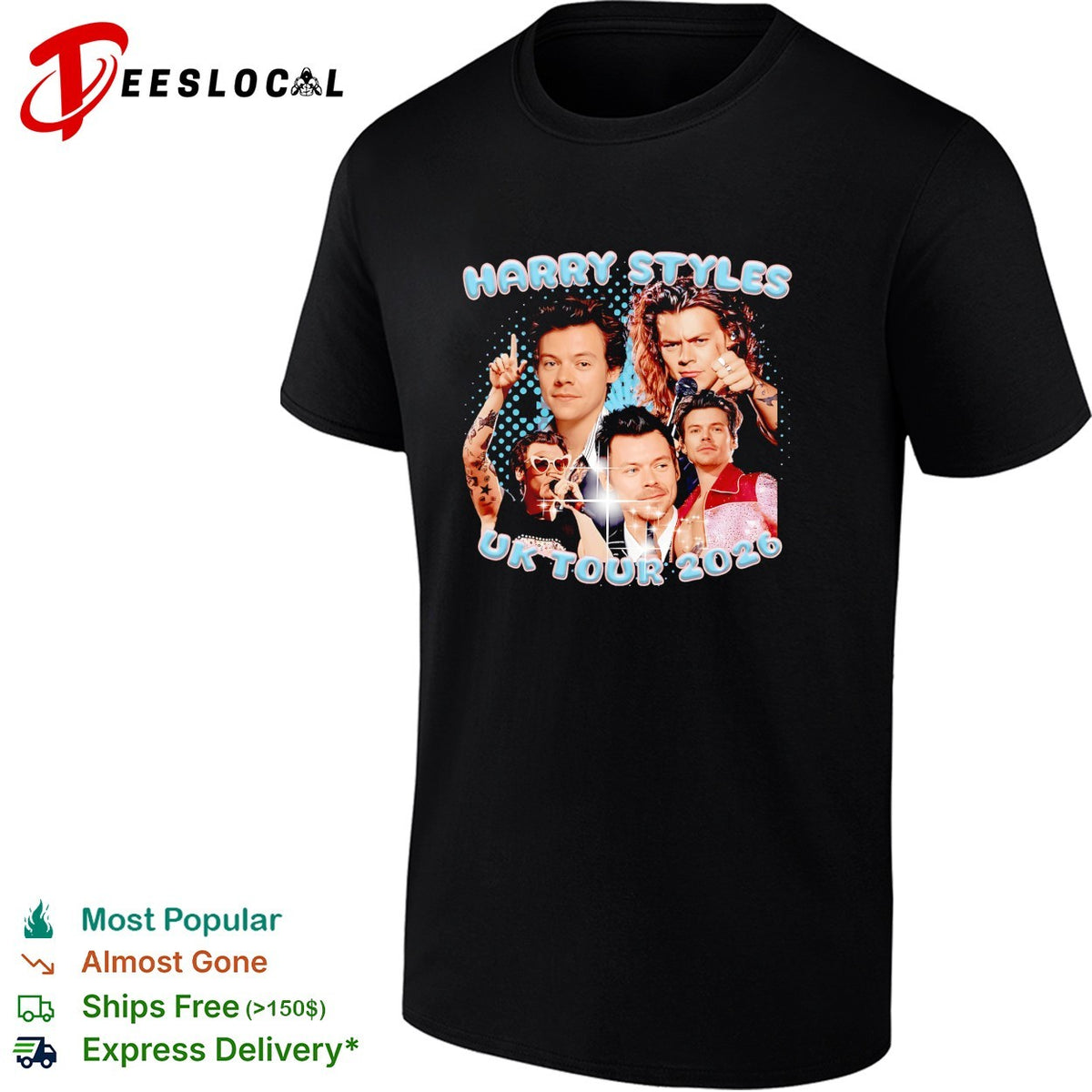 Harry UK tour 2026 portrait collage shirt