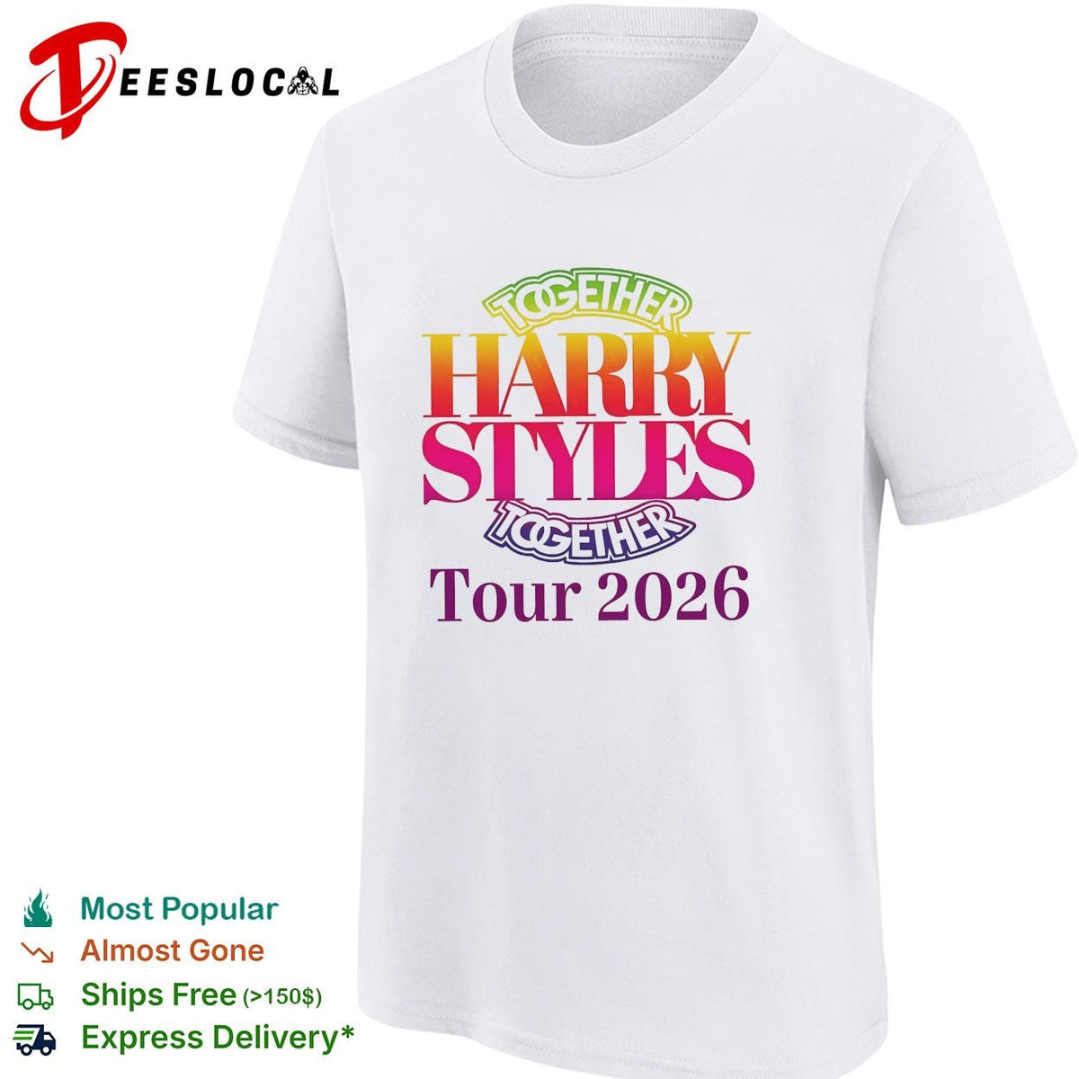 Harry together tour 2026 bold text shirt