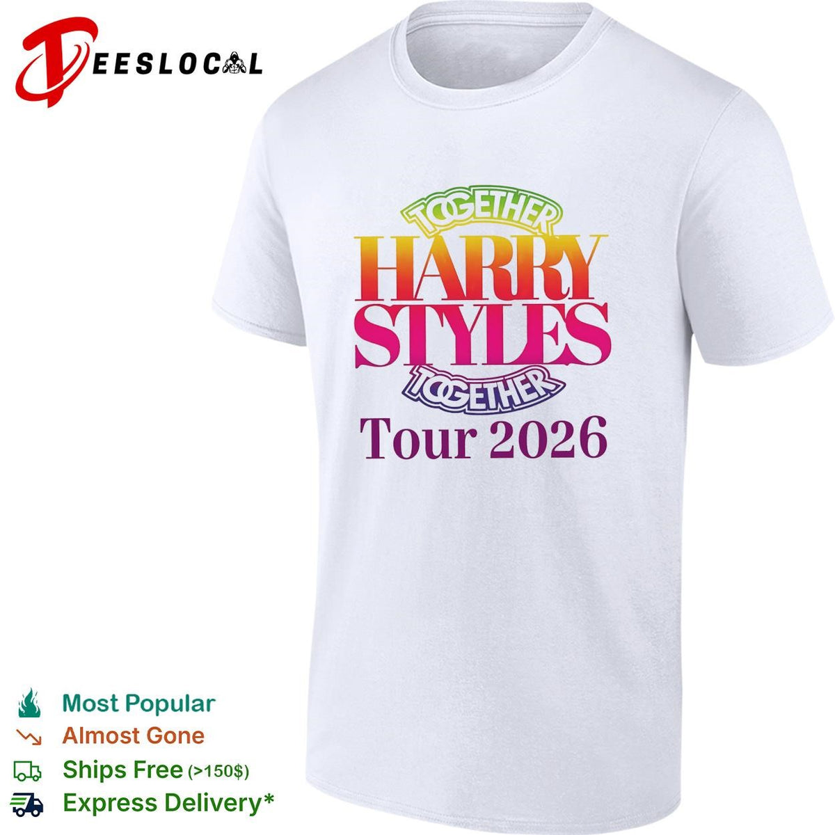 Harry together tour 2026 bold text shirt