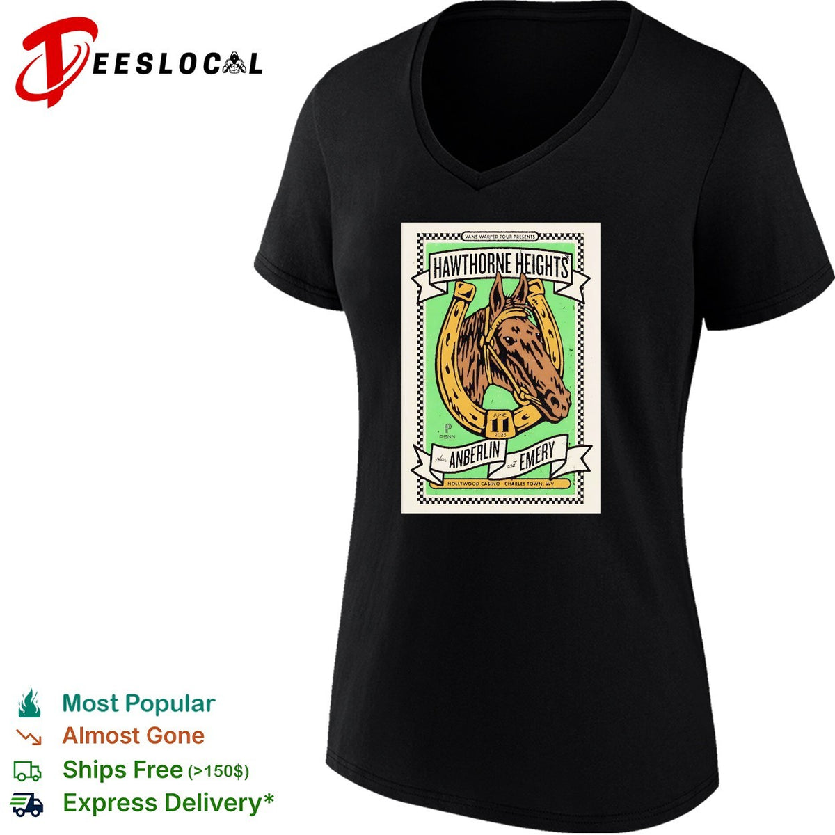 Hawthorne Heights Anberlin and Emery Vans Warped Tour June 11 2026 Casino shirt