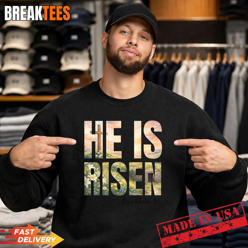 He is Risen Boho Easter Christian Jesus Shirt