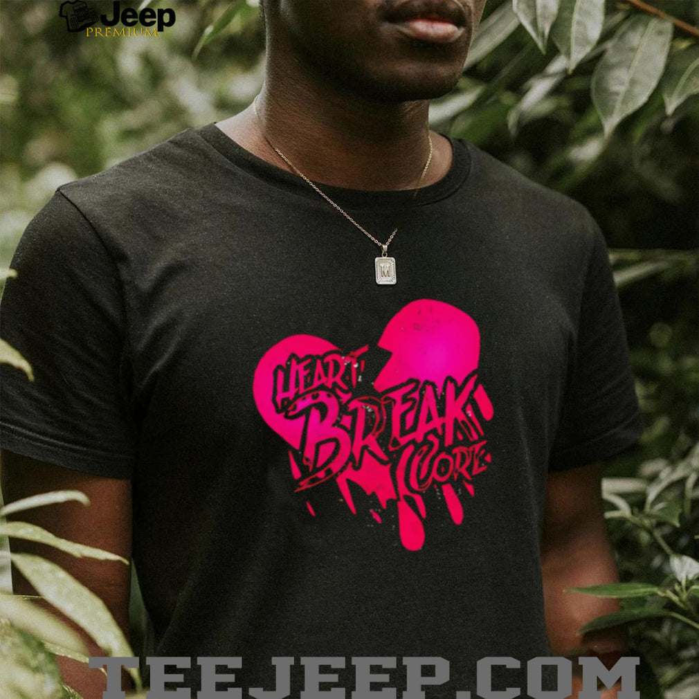 Heart break core Chazza McKenzie neon pink heart graphic shirt