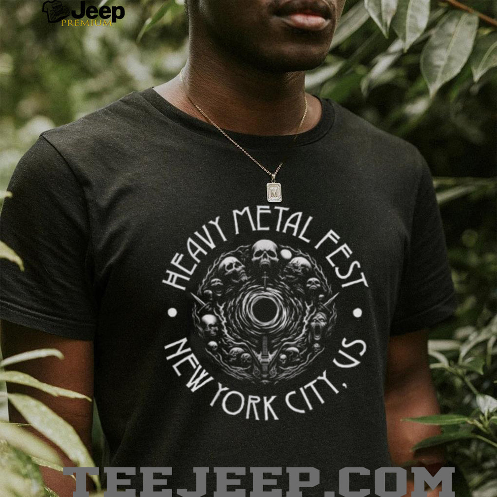 Heavy Metal Fest New York City US Skull Vortex Graphic T Shirt