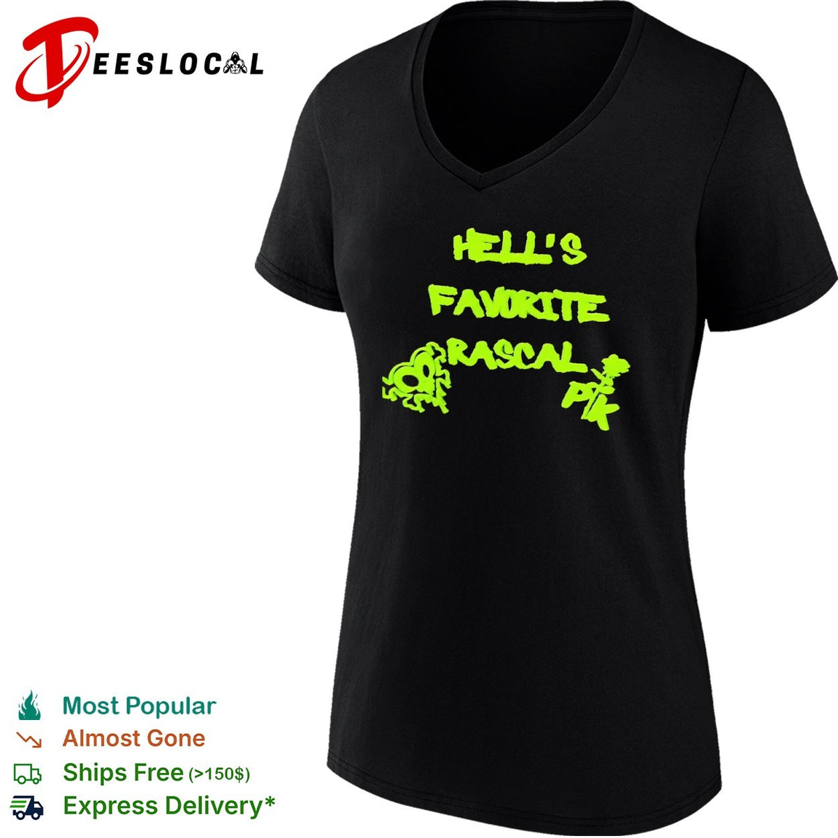 Hells Favorite Rascal PK Rose Skull Shirt
