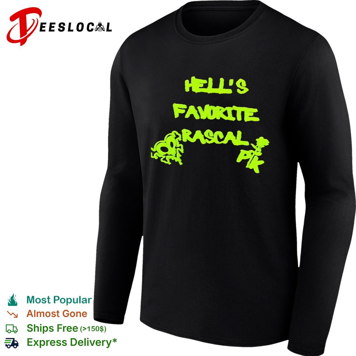 Hells Favorite Rascal PK Rose Skull Shirt