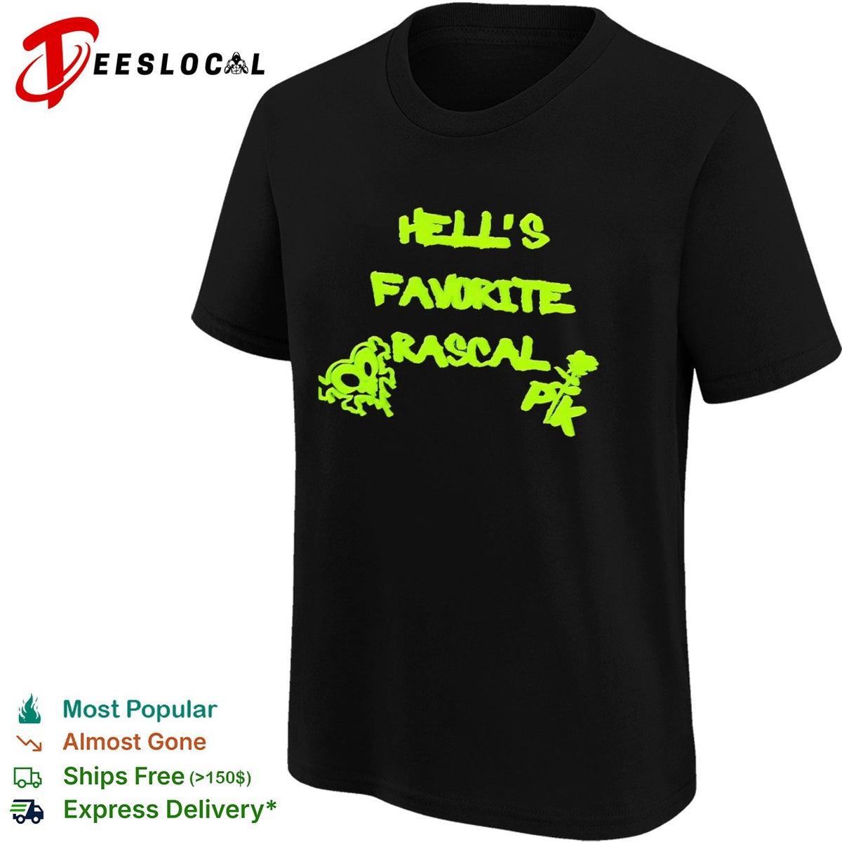 Hells Favorite Rascal PK Rose Skull Shirt