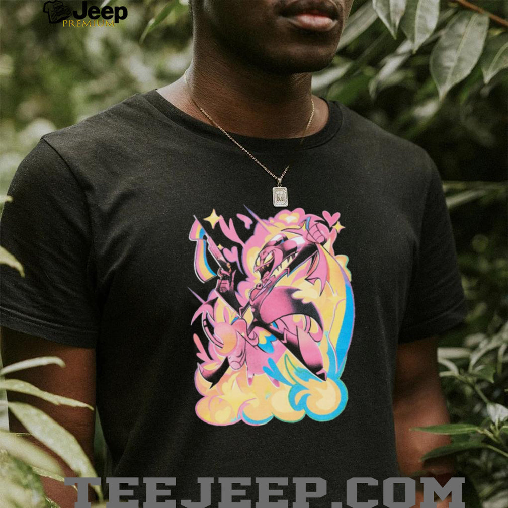 Helluva Boss Striker Fan Art Neon Aesthetic Graphic T Shirt