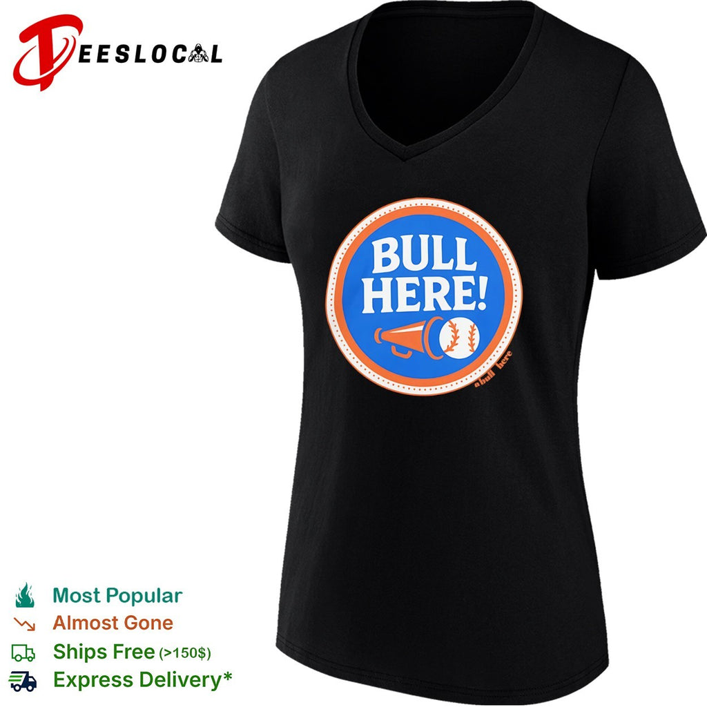 Here a bull here baseball shirt