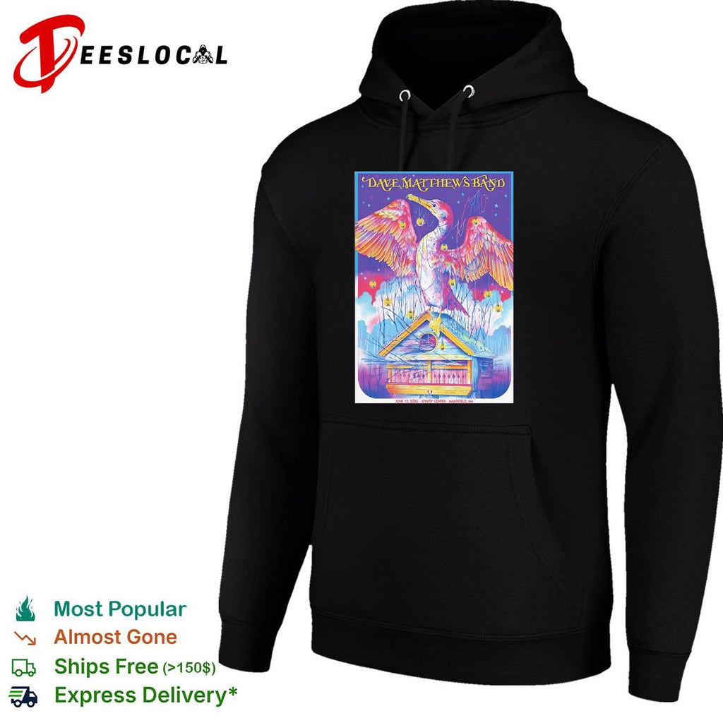Heron bird colorful psychedelic concert poster art shirt