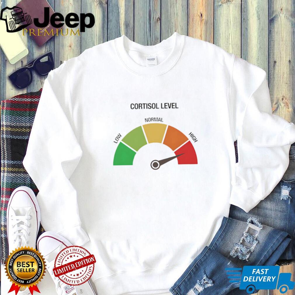 High Cortisol Level Stress Meter Funny Anxiety Graphic T Shirt