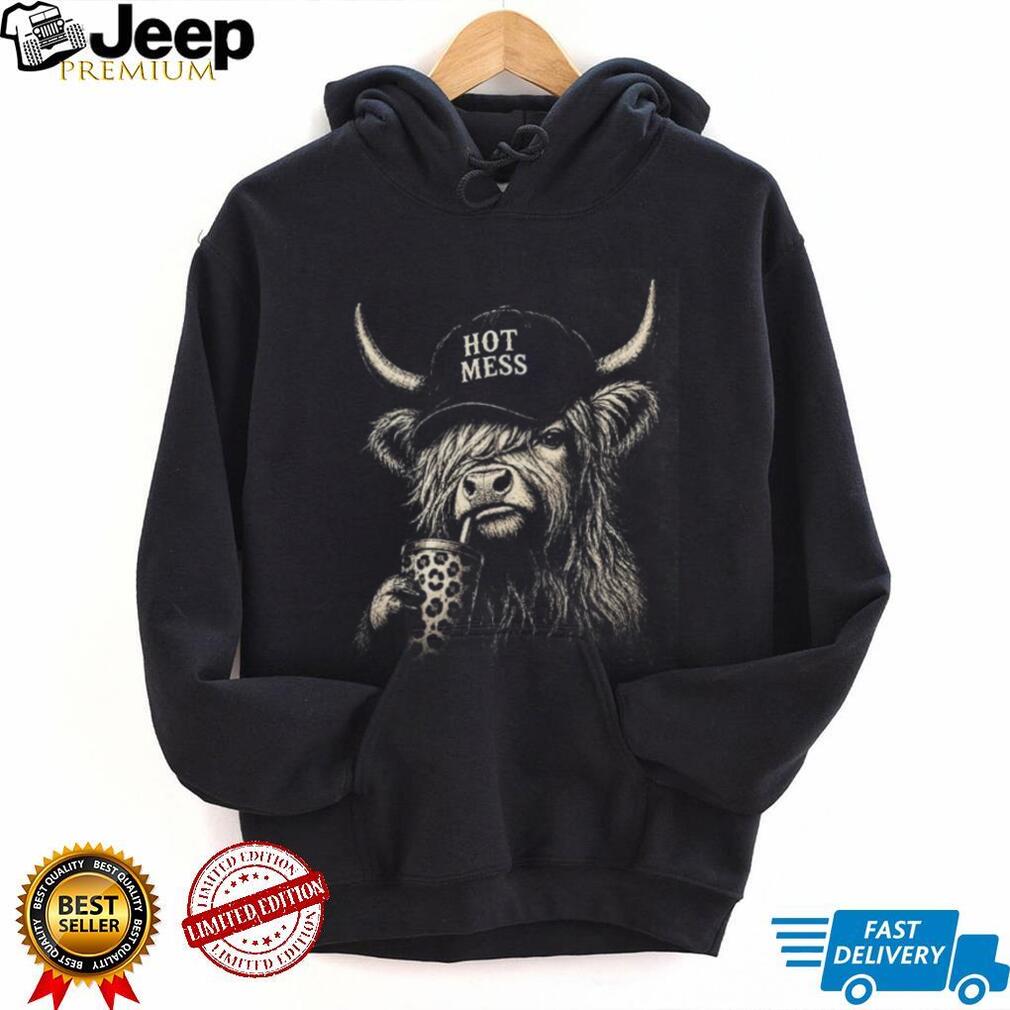 Highland Cow Hot Mess Farm Animal Shirt