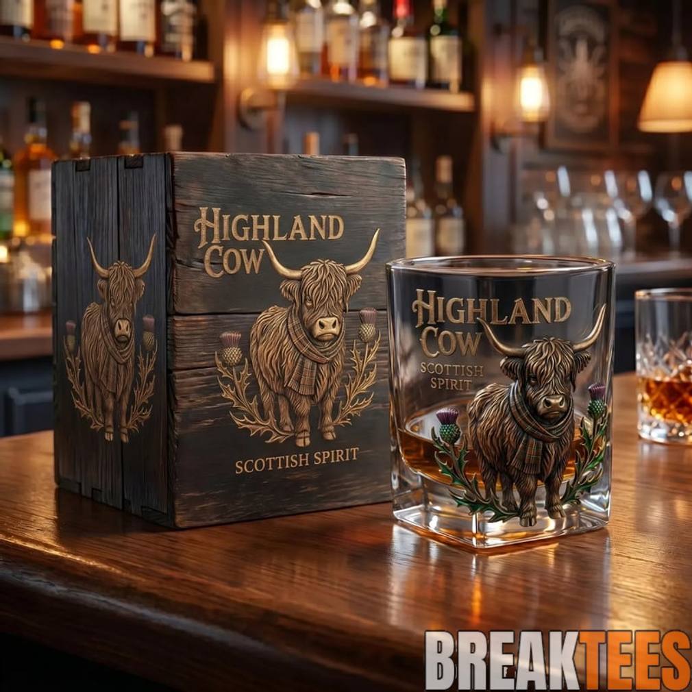 Highland Cow Whiskey Glass