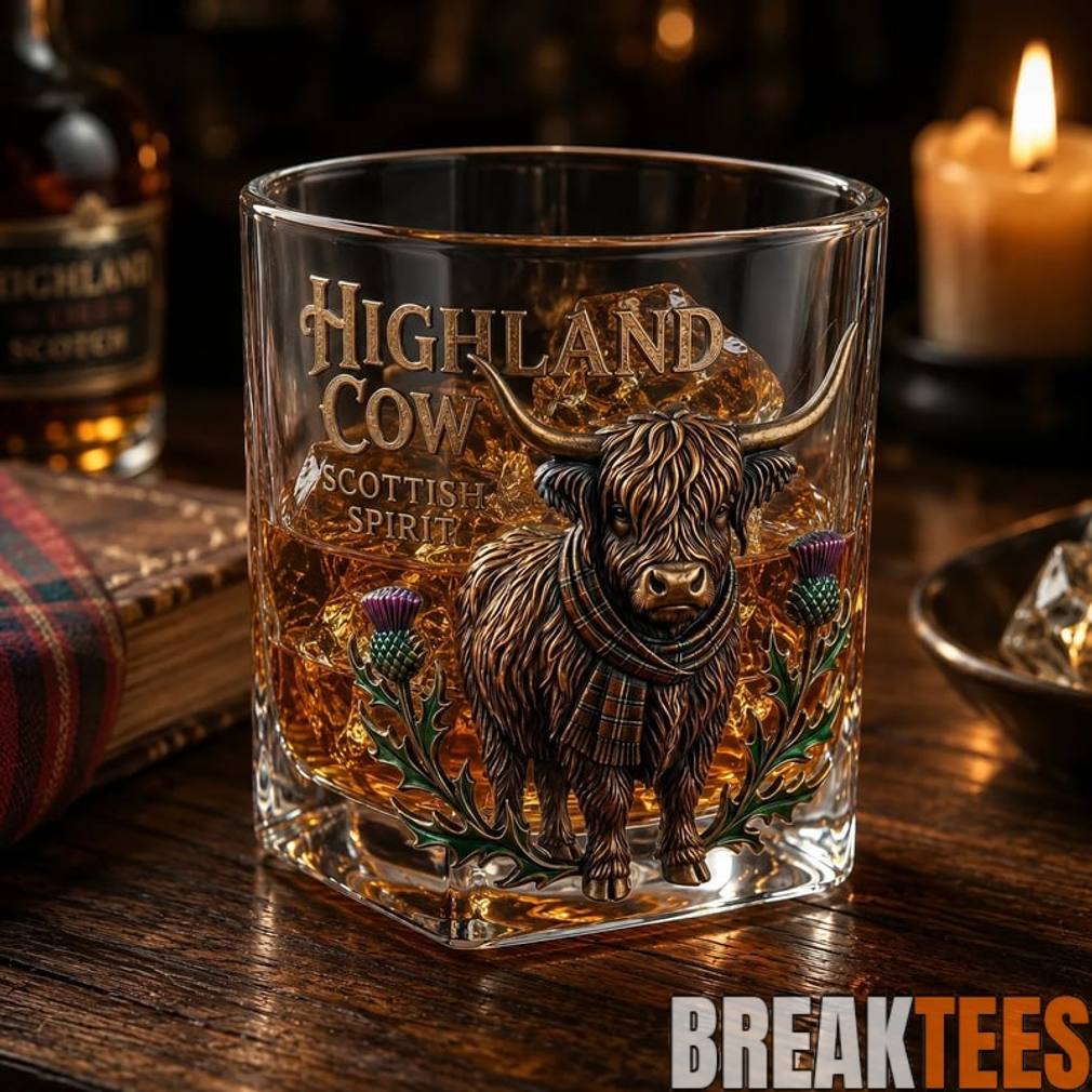 Highland Cow Whiskey Glass