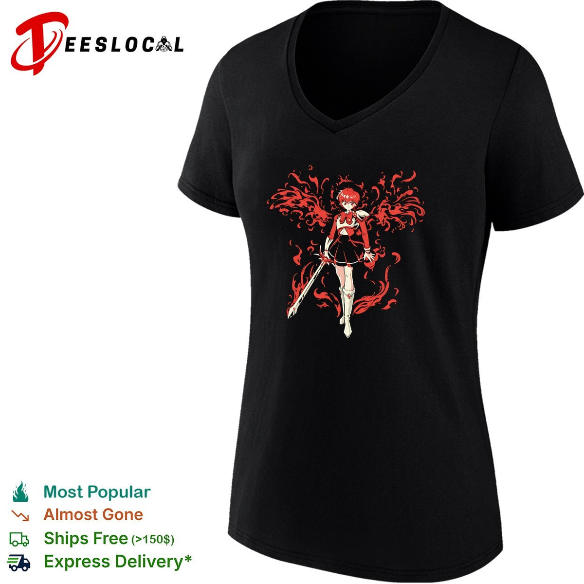 Hikaru Shidou from the anime series Magic Knight Rayearth Magic Fire Knight shirt