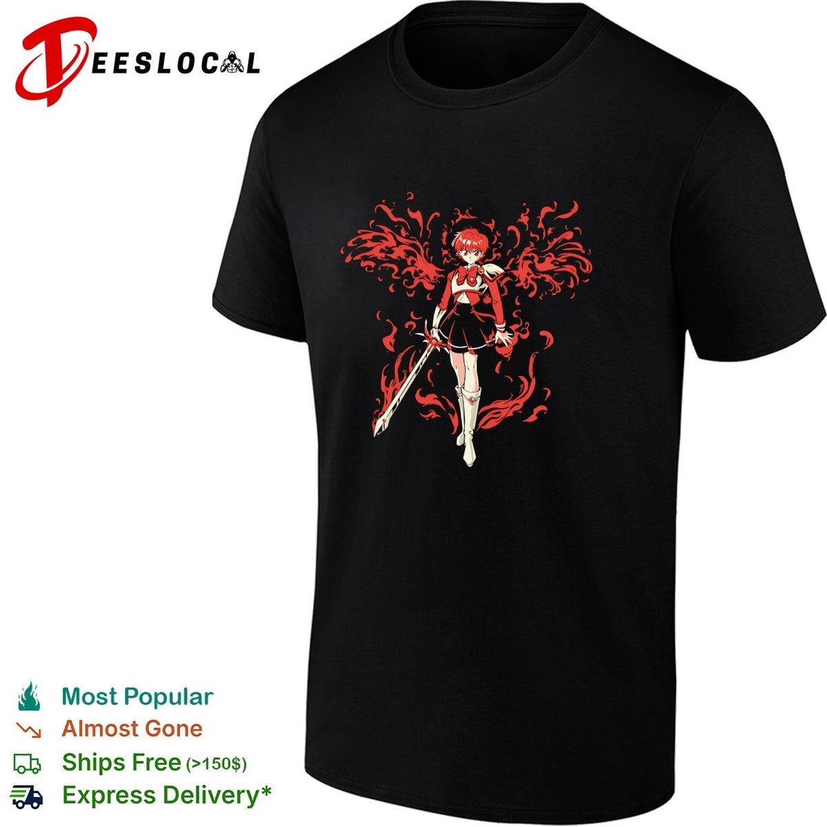 Hikaru Shidou from the anime series Magic Knight Rayearth Magic Fire Knight shirt