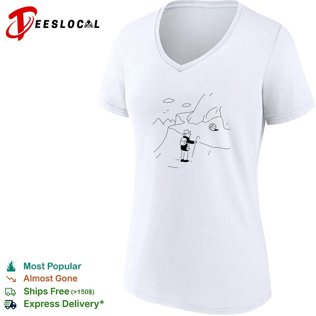Hiker finding a basketball in the mountains shirt