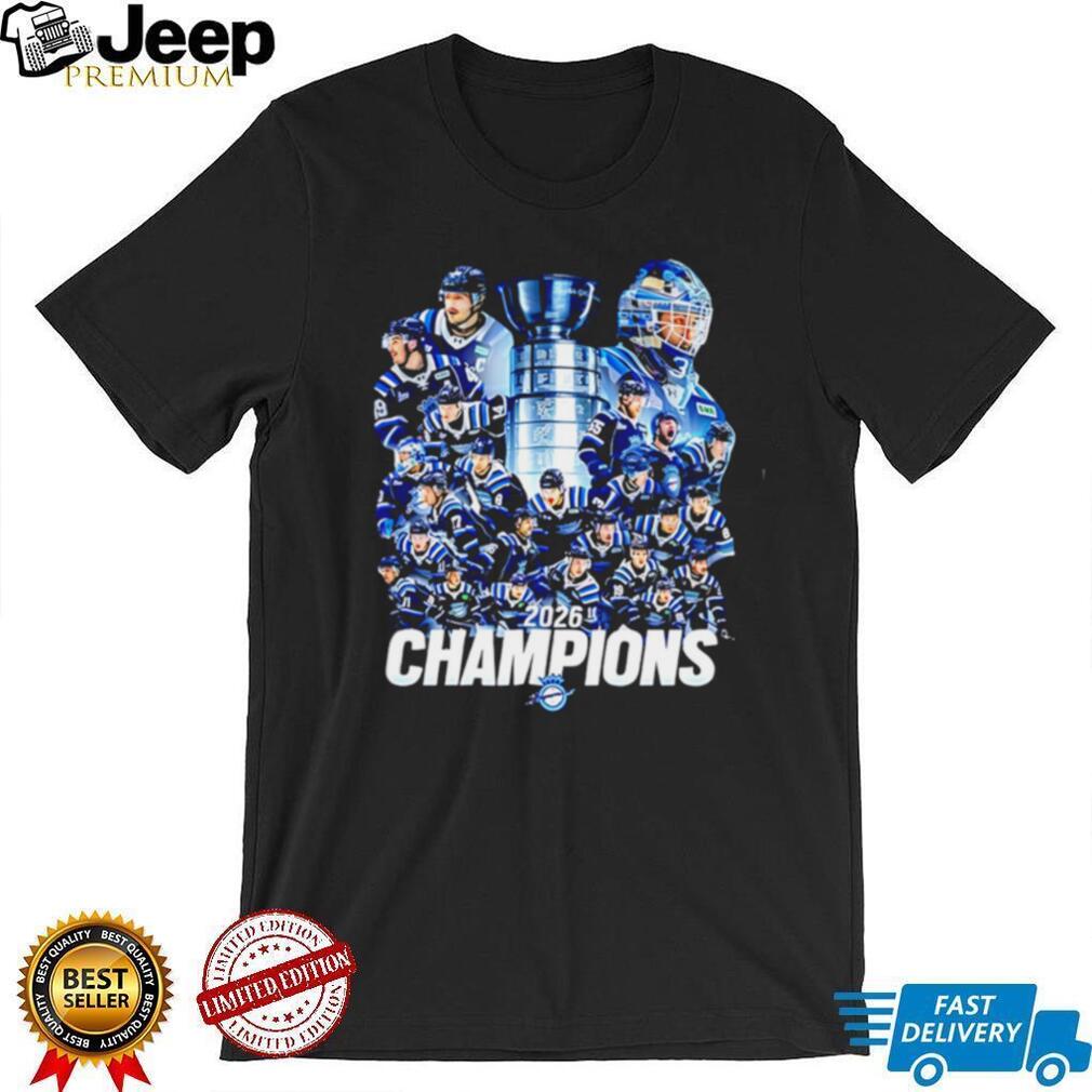 Hockey Champions 2026 Ice Trophy Team Graphic T Shirt