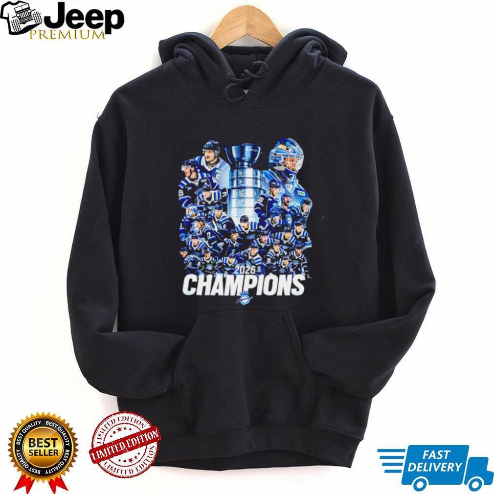 Hockey Champions 2026 Ice Trophy Team Graphic T Shirt