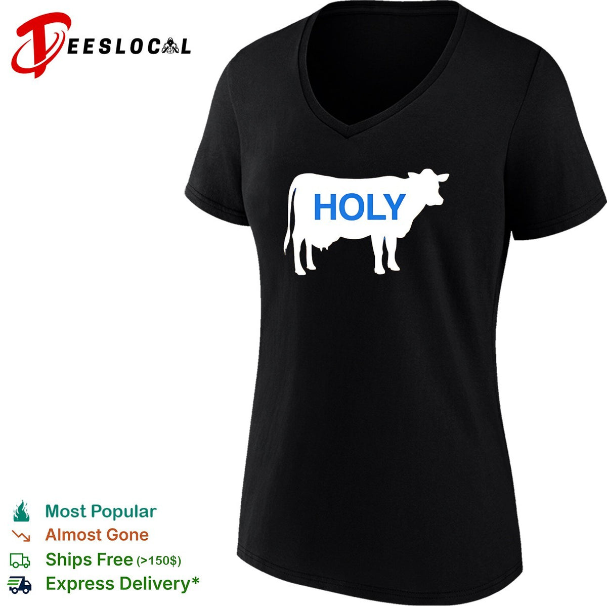 Holy cow silhouette wordplay shirt