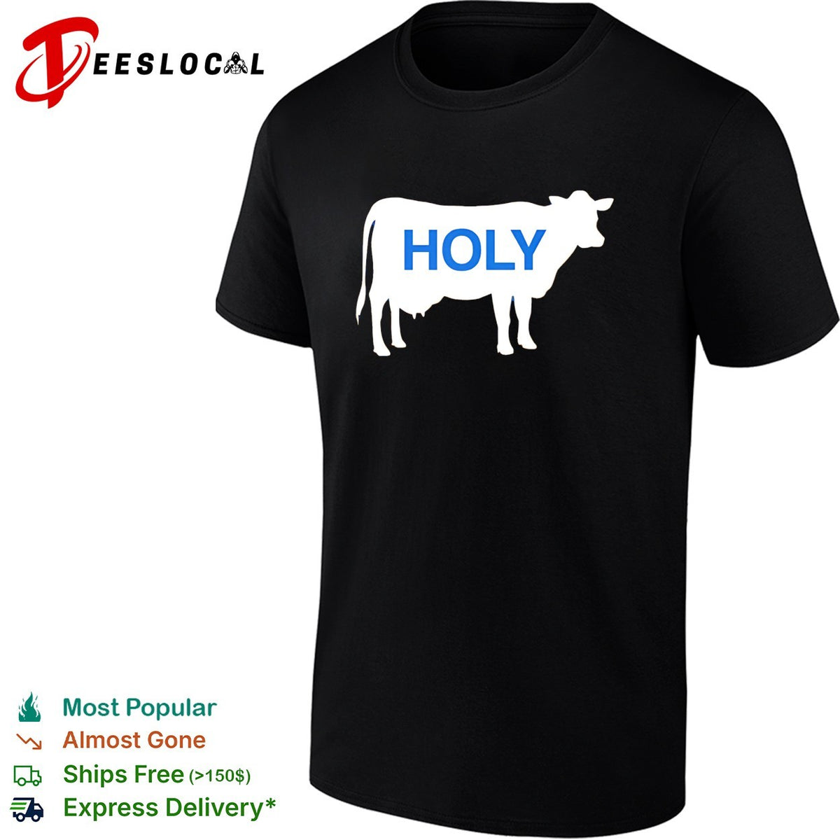 Holy cow silhouette wordplay shirt