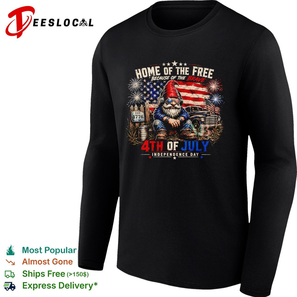Home of the free because of the brave 1776 4th of july shirt